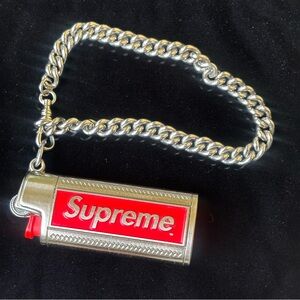 Supreme Metal Lighter Holster w/ Custom .925 sterling Chain Wristlet- Authentic